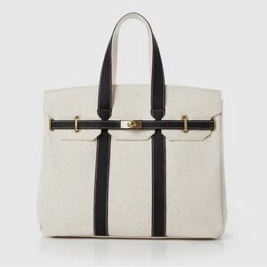 Boat Bag, Cream and Black Tote Bag Boatkin
